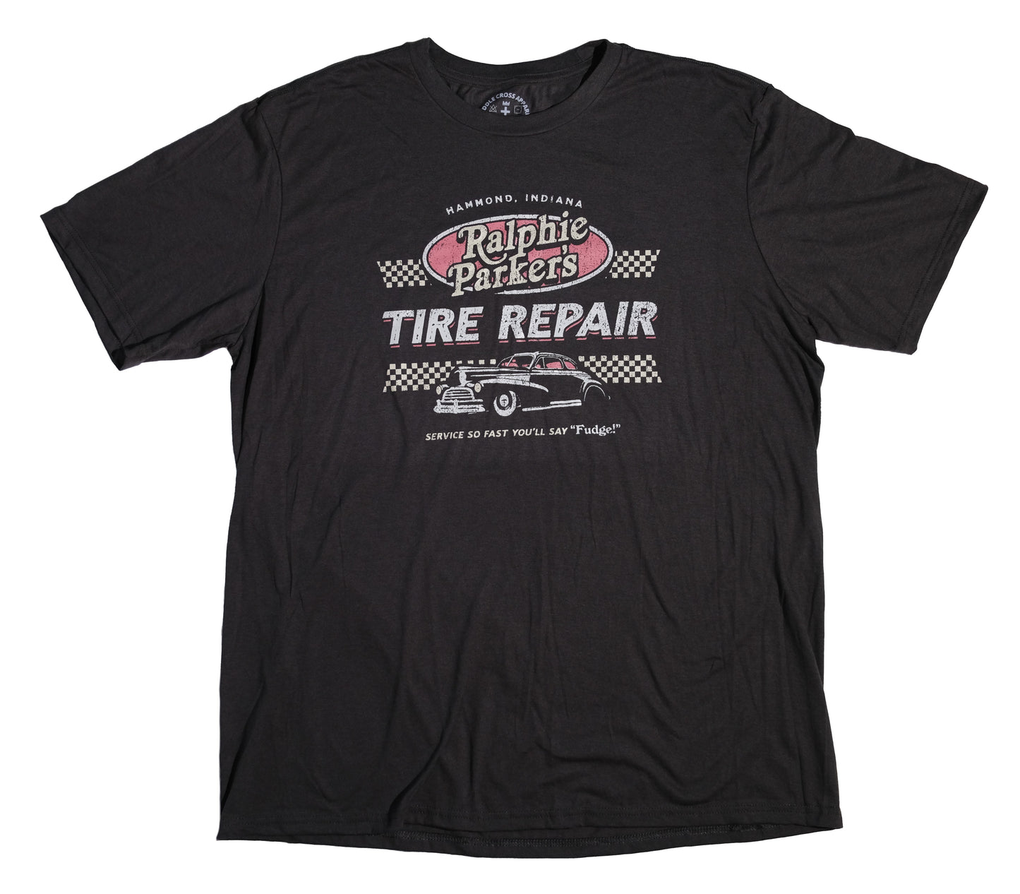 MINGO GRAPHIC TEES - A Christmas Story T-Shirt - From Shootin' BBs to Fixin' Flats: Ralphie's Tire Repair – Est. 1950 - 80'S MOVIE T-SHIRT
