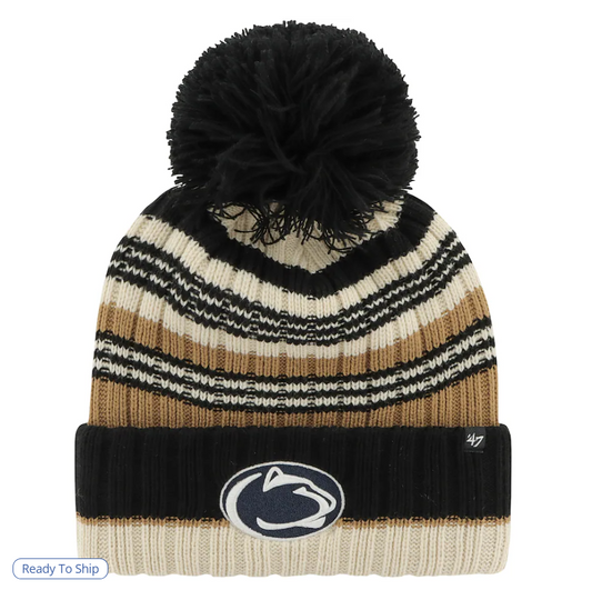 Penn State Nittany Lions '47 Women's Barista Cuffed Knit Hat with Pom - Khaki