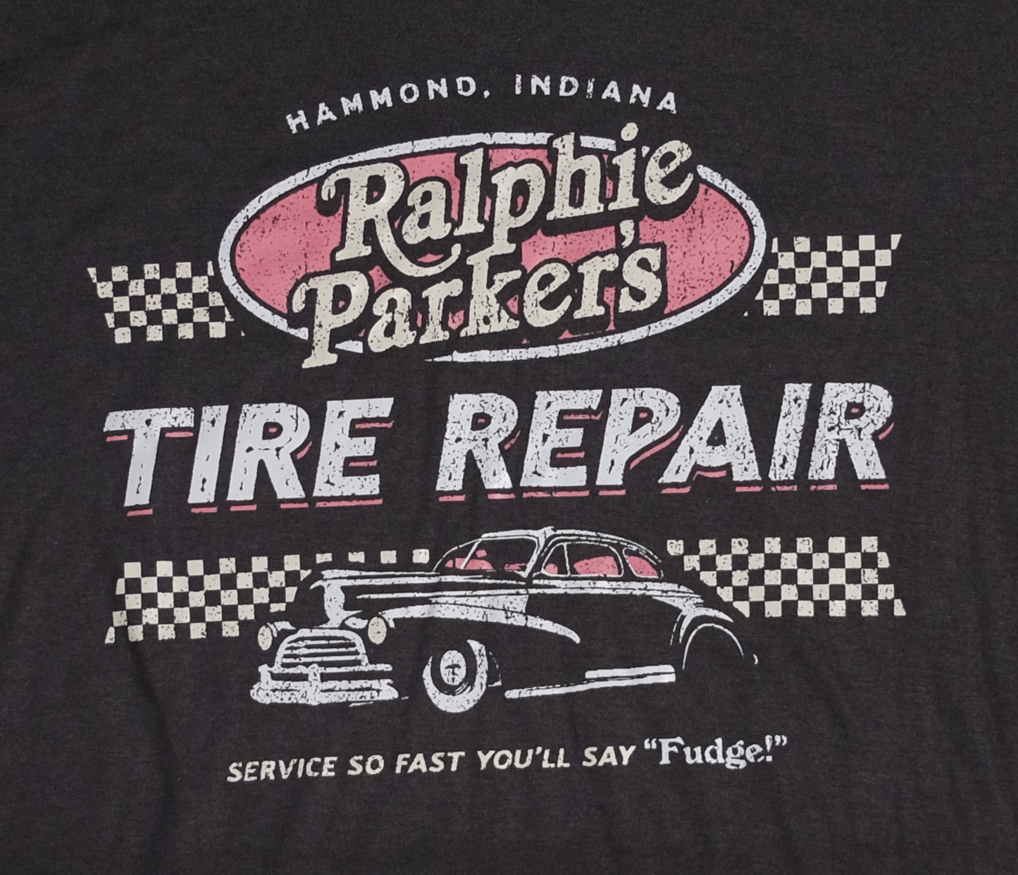 MINGO GRAPHIC TEES - A Christmas Story T-Shirt - From Shootin' BBs to Fixin' Flats: Ralphie's Tire Repair – Est. 1950 - 80'S MOVIE T-SHIRT